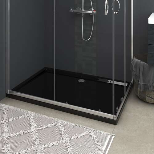 Rectangular ABS Shower Base Tray Black 80x120 cm