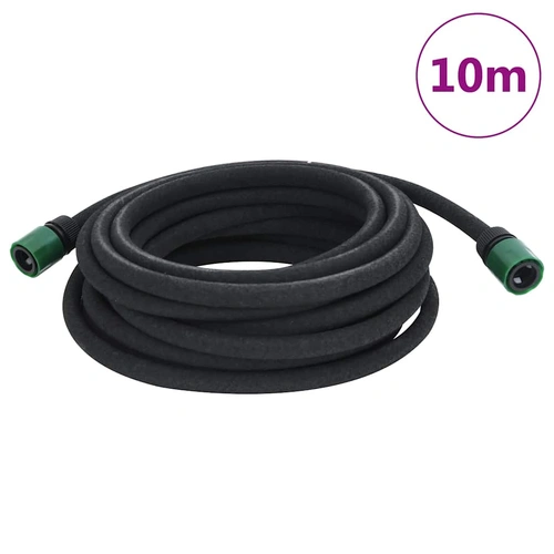 Garden Soaker Hose Black 0.6" 10 m Rubber