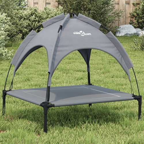 Dog Bed with Canopy Anthracite Oxford Fabric and Steel