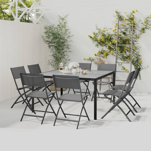 9 Piece Outdoor Dining Set Steel