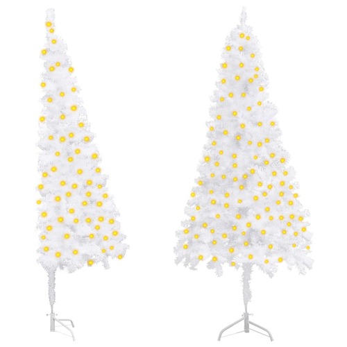 Corner Artificial Pre-lit Christmas Tree White 120 cm PVC