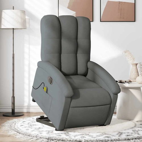 Electric Stand up Massage Recliner Chair Dark Grey Fabric