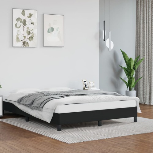 Bed Frame without Mattress Black 137x187 cm Double Faux Leather