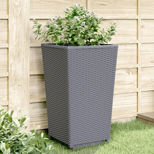 Garden Planters 2 pcs Blue Grey 32.5x32.5x57 cm PP