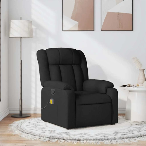 Massage Recliner Chair Black Fabric