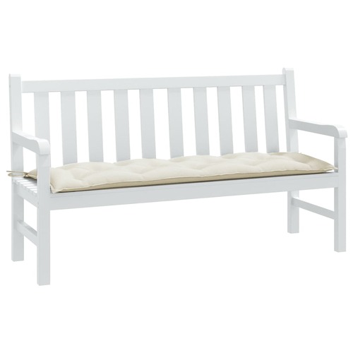 Garden Bench Cushion Melange Cream 150x50x7 cm Fabric