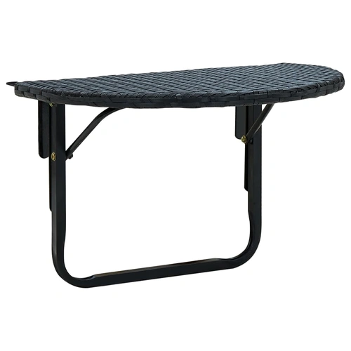 Balcony Table 60x60x32 cm Black Poly Rattan