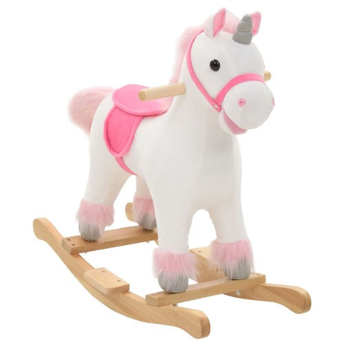 Rocking Animal Unicorn Plush 65x32x58 cm White and Pink