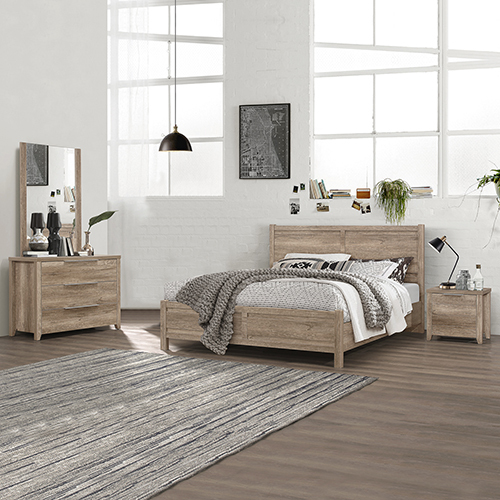 Cielo Bedroom Suite 4 pcs Oak Colour in Queen Size