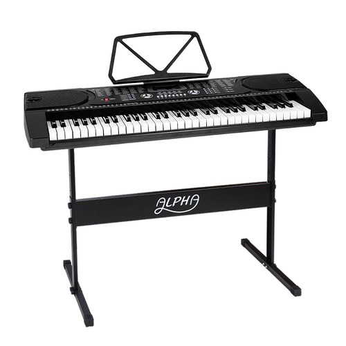 Alpha 61 Key Lighted Electronic Piano Keyboard Lcd Electric W