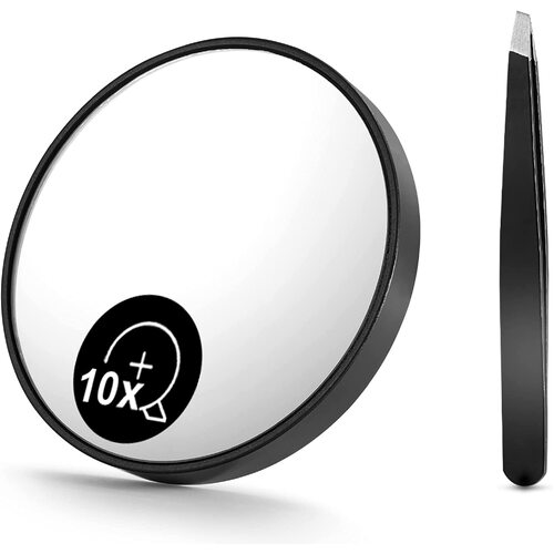 Magnifying Mirror and Eyebrow Tweezers Kit for Travel