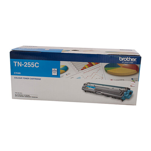 Brother TN-255 Colour Laser Toner - High Yield Cartridge - HL-3150CDN/3170CDW/MFC-9140CDN/9330CDW/9335CDW/9340CDW /DCP-9015CDW2,200 Pages