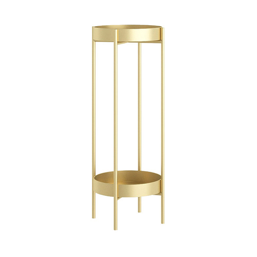 2 Layer 80cm Gold Metal Plant Stand Flower Pot Holder Corner Shelving Rack Indoor Display