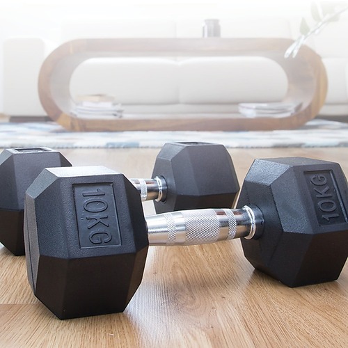 Commercial Rubber Hex Dumbbell Gym Weight