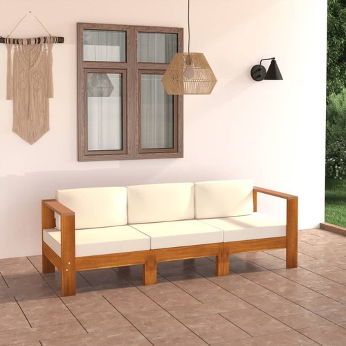 Garden Sofa with Cushions Solid Acacia Wood