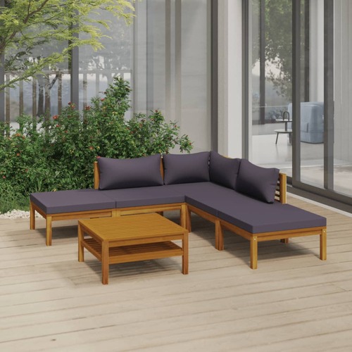 Garden Lounge Set with Cushion Solid Acacia Wood