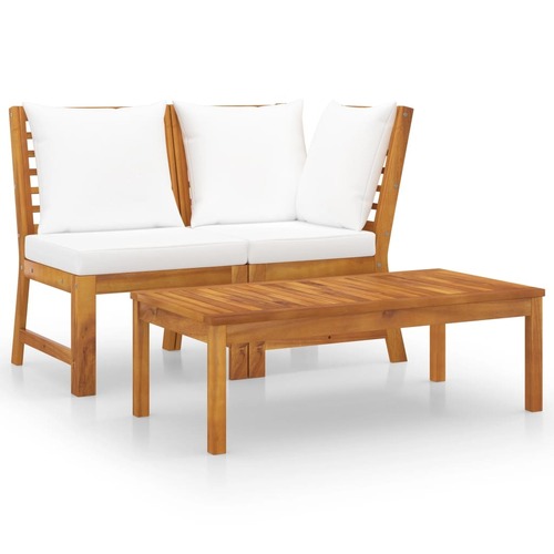 3 Piece Garden Lounge Set with Cushion Solid Acacia Wood