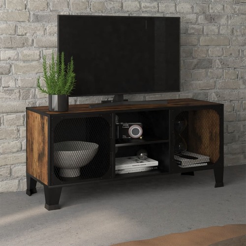 Pontefract TV Cabinet Rustic 105x36x47 cm Metal and MDF