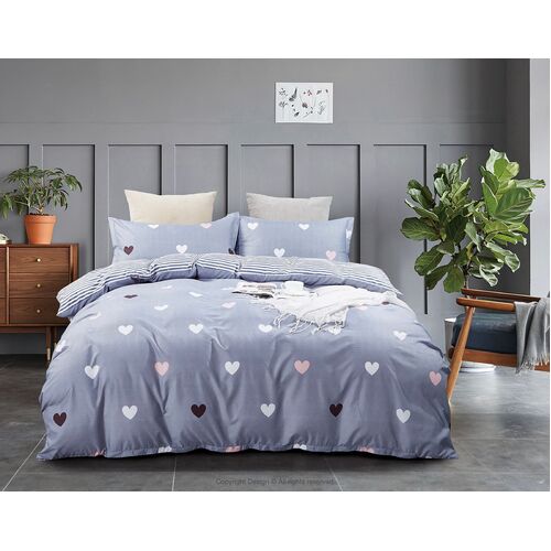 Love Heart Quilt/Doona/Duvet Cover Set