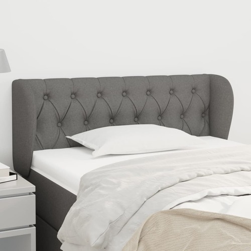 Headboard with Ears Dark Grey Fabric