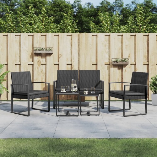 5 piece Garden Dining Set with Cushions PP Rattan