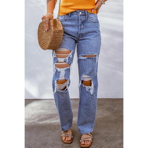 Azura Exchange Destroyed Boyfriend Jeans