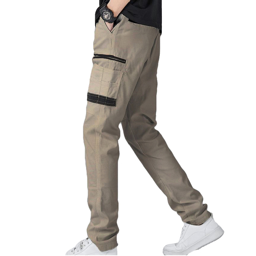 Men's Cotton Drill Cargo Work Pants UPF 50+ 13 Pockets Tradies Workwear Trousers