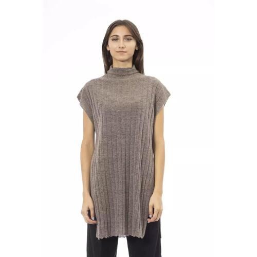 Alpha Studio Women's Brown Nylon Sweater