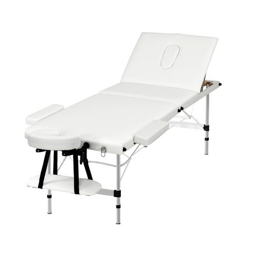 Massage Table 3 Fold Aluminium 65CM Width Portable Therapy Beauty Bed