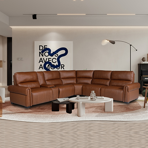 Havana Sofa Leather with Brown Color