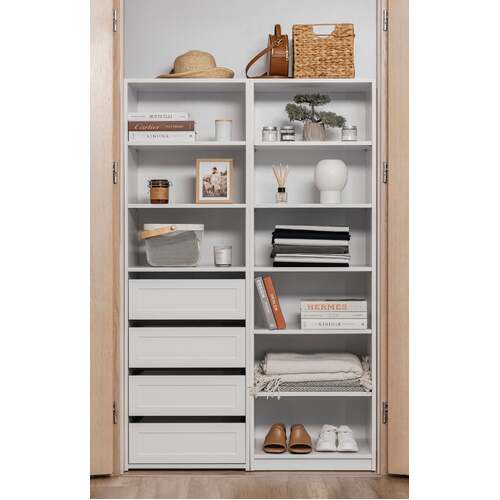 GENEVA THREE SHELF/FOUR DRAWER BUILT IN WARDROBE - HAMPTONS