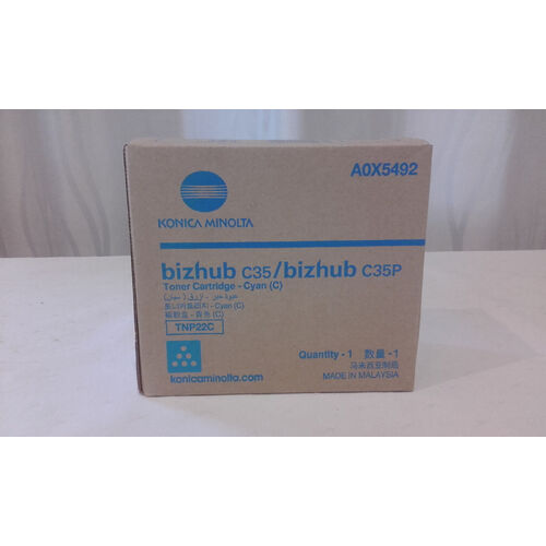 KONICA MINOLTA BIZHUB C25P C35/C35P TNP22 CYAN TONER - 6K