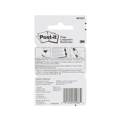 POST-IT Flag 680-RD2 Red Pack of 2 Box of 6