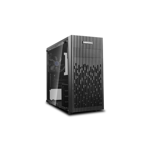 DEEPCOOL MATREXX 30 Full Tempered Glass Side Panel M-ATX Case, 1x 120mm Black Fan, Graphics Card Up To 250mm