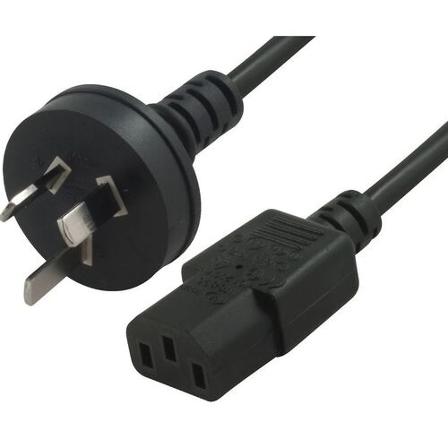 CABAC AU Power Cable 2m - Male Wall 240v PC to Power Socket 3pin to ICE 320-C13 for Notebook/ AC Adapter Black AU Certified Unbagged