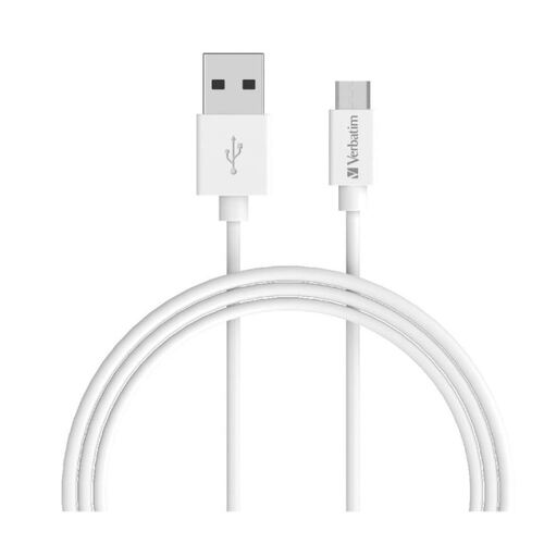 VERBATIM Charge & Sync microUSB Cable 1m - White