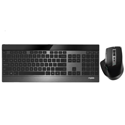 RAPOO 9900M Multi-mode Wireless Ultra-slim Keyboard & Mouse - Bluetooth 3.0, 4.0, 2.4G Multi-Mode Switch, Ultra-Slim Keys, Adjustable DPI