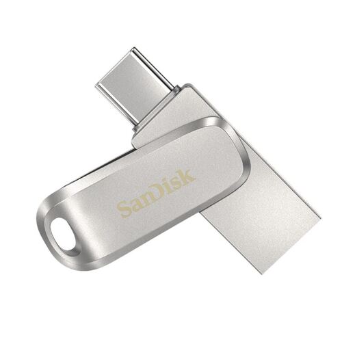 SANDISK 32GB Ultra Dual Drive Luxe USB-C & USB-A Flash Drive Memory Stick 150MB/s USB3.1 Type-C Swivel for Android Smartphones Tablets Macs PCs