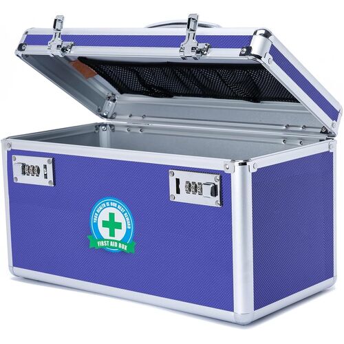 Locking Combination Medicine Box (Blue/Large)