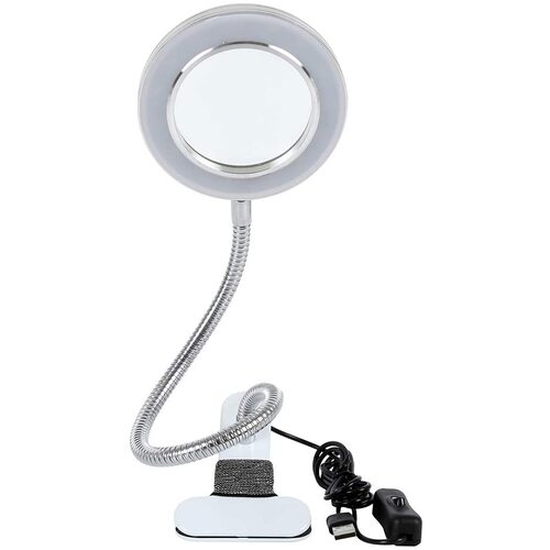 Lighting LED 8X Magnifying Lamp with Metal Clamp 360&deg; Flexible Gooseneck and USB Plug Design for Tattoo, Manicure and Reading