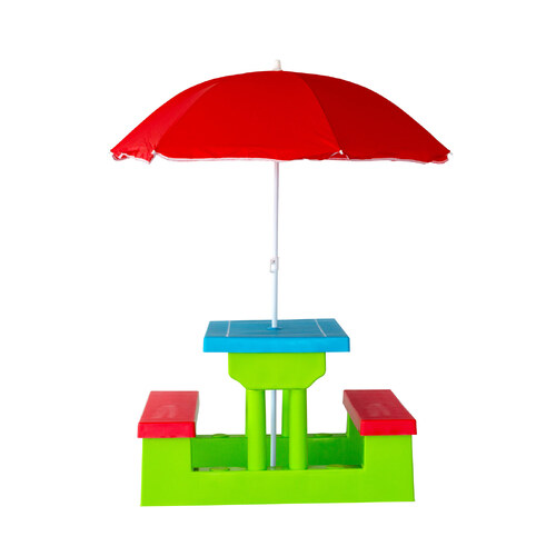 Durable Kids Picnic Table Set with Umbrella