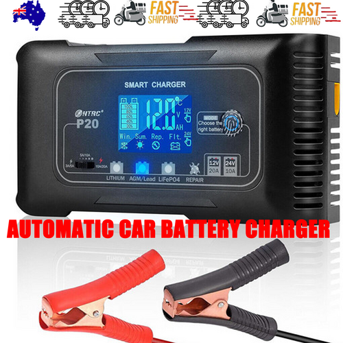 12/24V Automatic Car Battery Charger For Lithium Lifepo4 Lead-Acid AGM/Gel/SLA