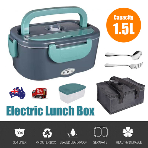 Electric Lunch Box Portable 3 layers Heating Steamer Bento Food Warmer 1.8L  AU