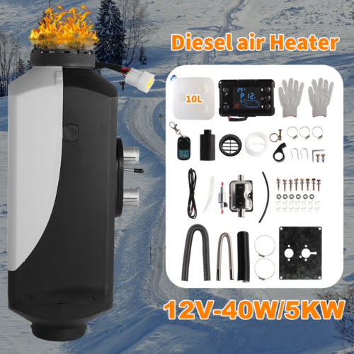 12V Diesel Heater 5KW Air Tank Remote Control LCD Thermostat Caravan Motorhome