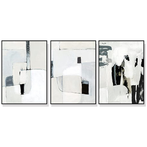 80cmx120cm Soft Spoken 3 Sets Black Frame Canvas Wall Art 