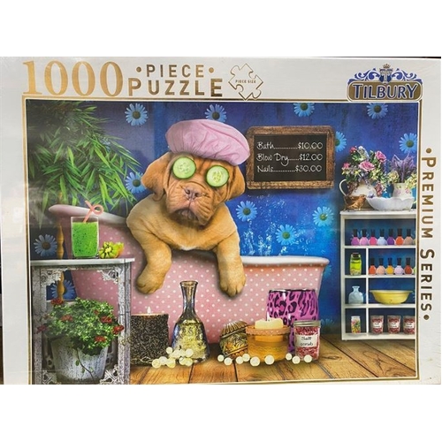 Puppy In Bath Comical Animals 1000 Piece Puzzle