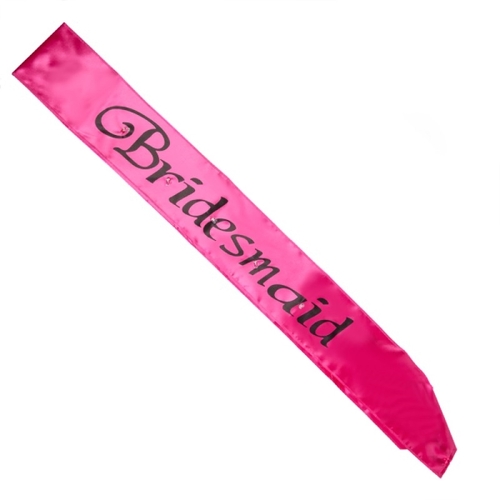 Hot Pink Bridesmaid Flashing Sash