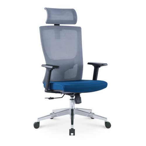  Ava - Office Chair (Grey & Blue)