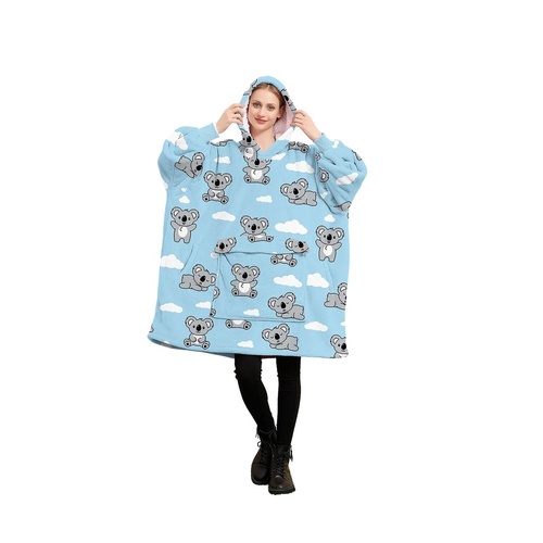  Hoodie Blanket (Adult Koala Blue)