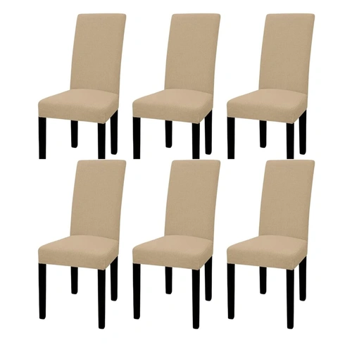 6pcs Dining Chair Slipcovers/ Protective Covers (Camel) GO-DCS-103-RDT